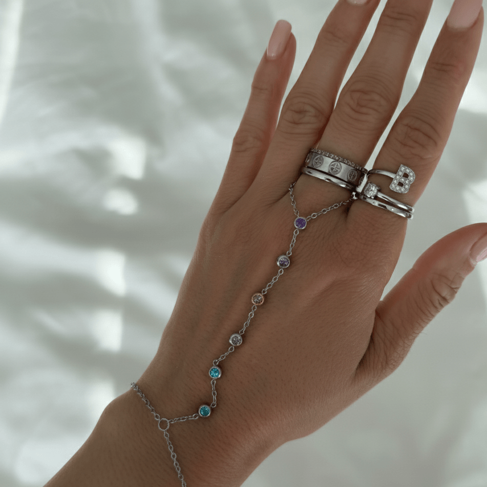 Evry Jewels Prism Multicolor Hand Chain