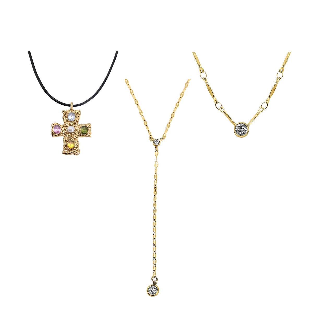Evry Jewels Sacred Glow 3 Piece Necklace Bundle