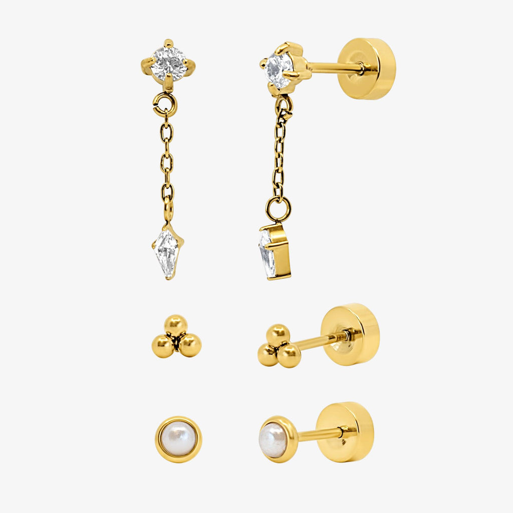 Evry Jewels Flat Back Earrings Set Collection