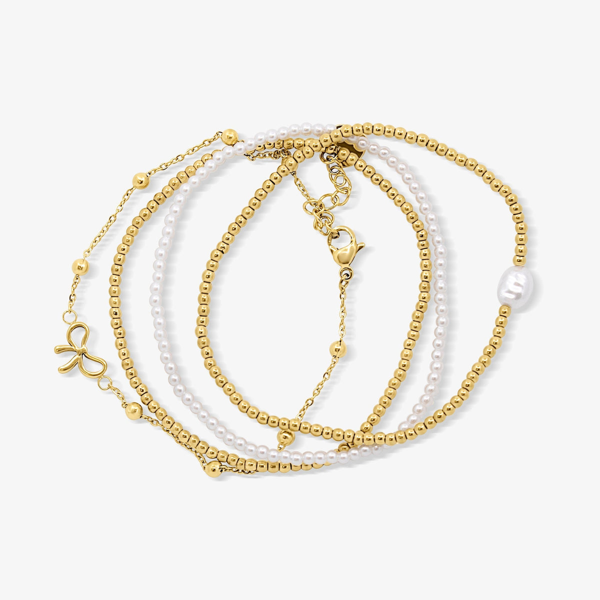Evry Jewels Sweet Luxe Beaded Bracelet 4 Piece Set