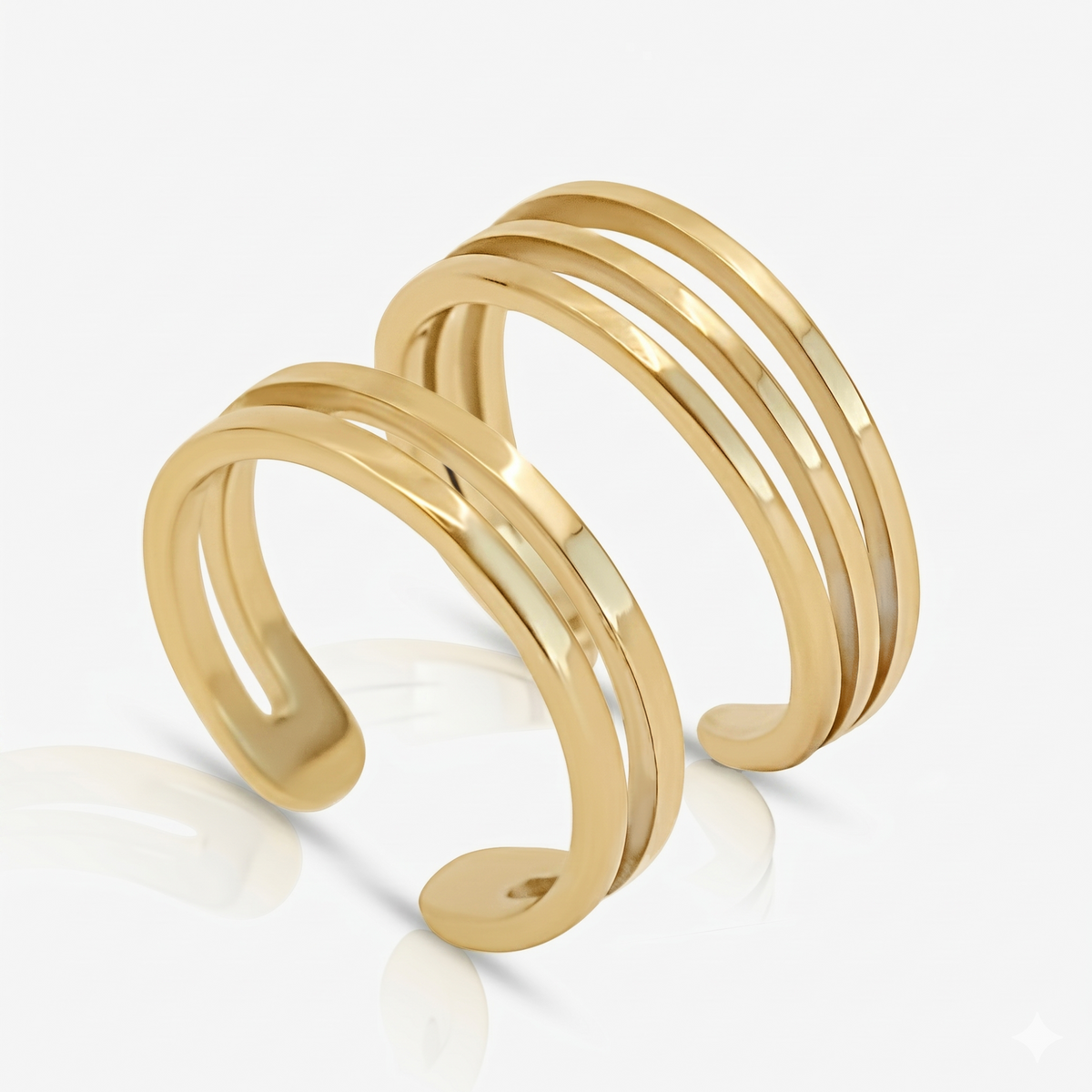 Evry Jewels Bold Babe 2-Piece Toe Rings Set