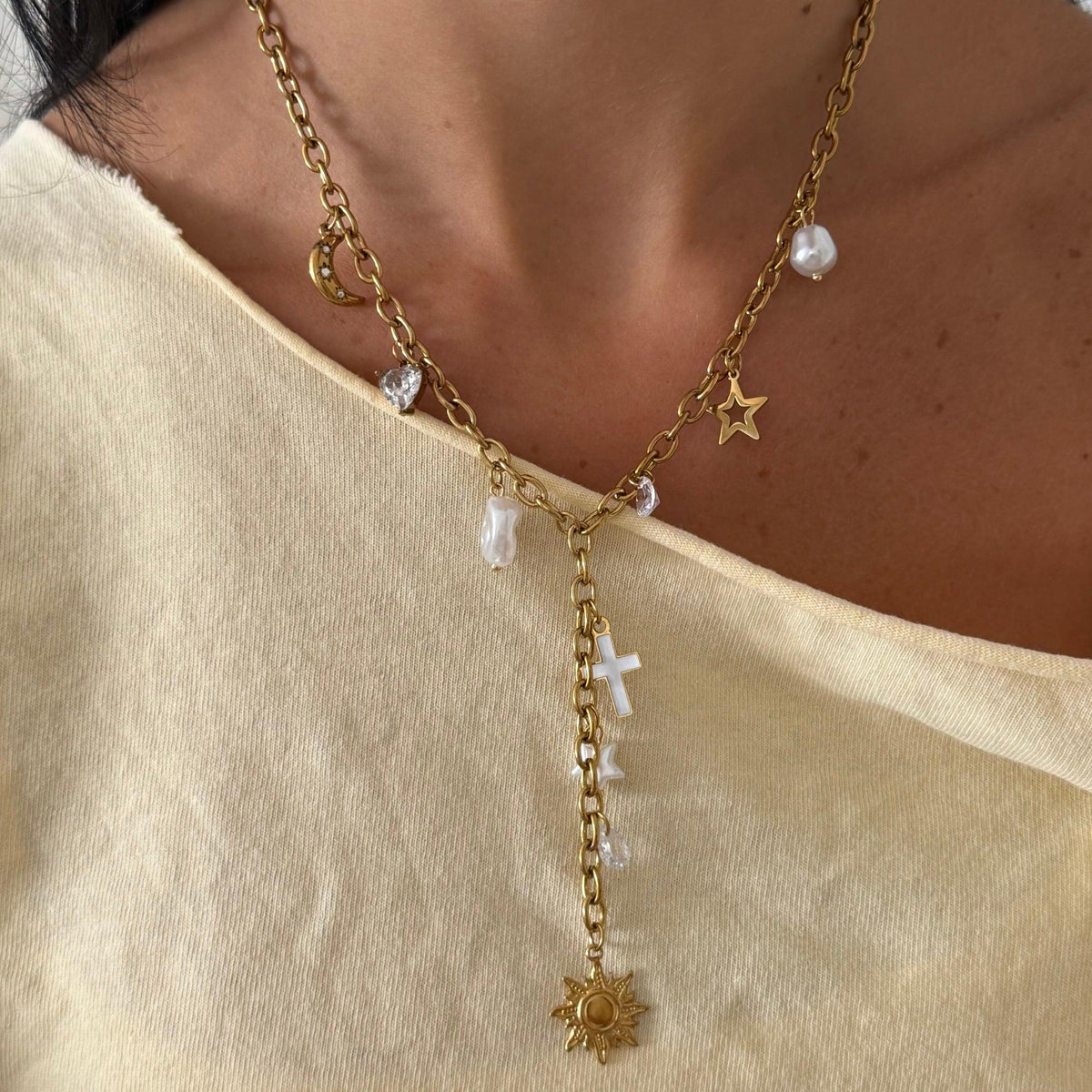 Evry Jewels Wish Upon a Charm Lariat Necklace
